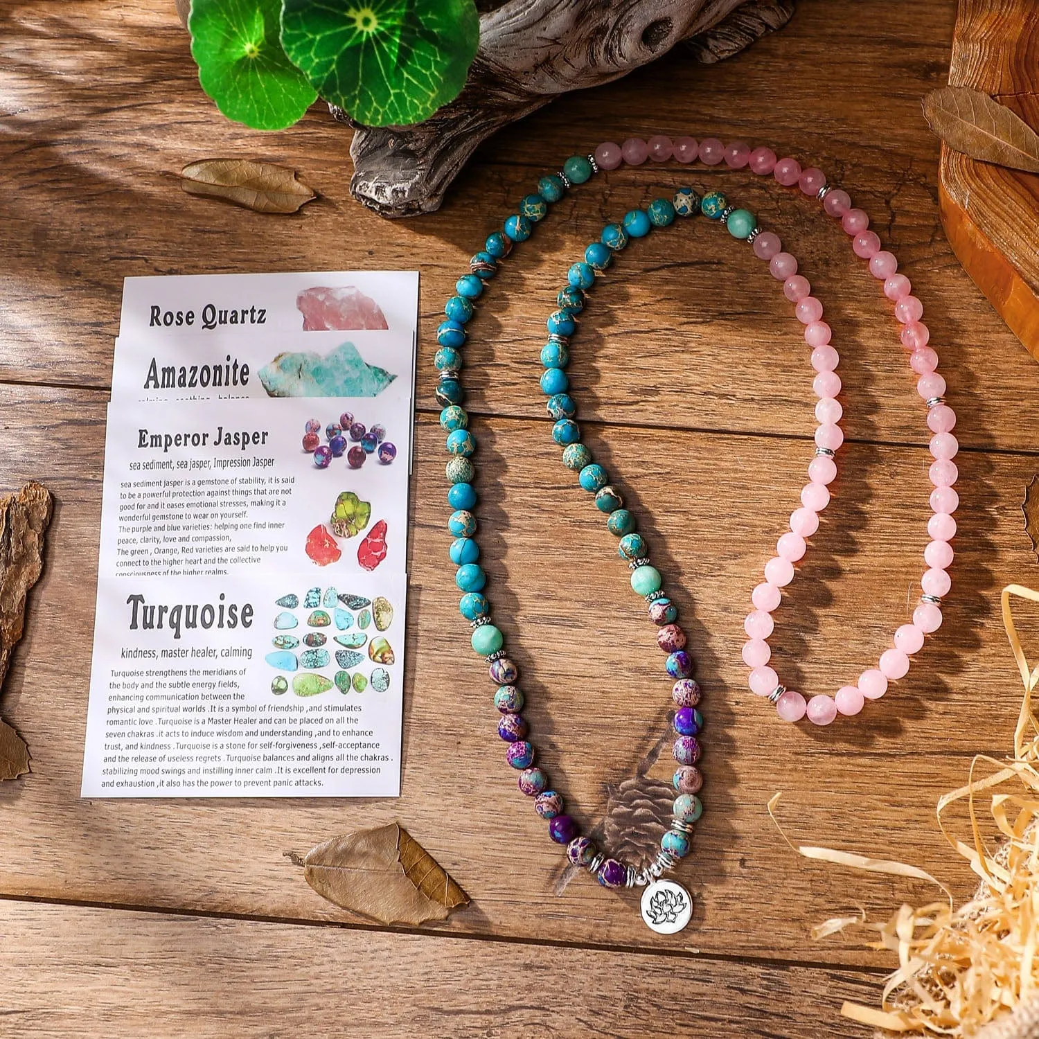 Vibrant Buddhist 108 Mala Beads