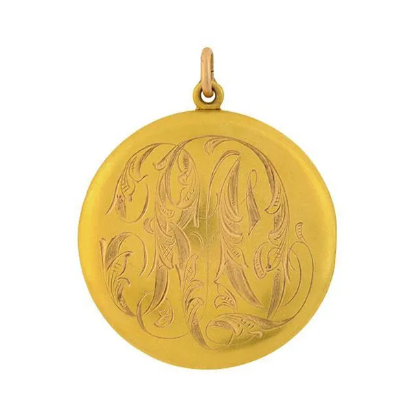 Victorian 14kt Gold Locket with Engraved Initials