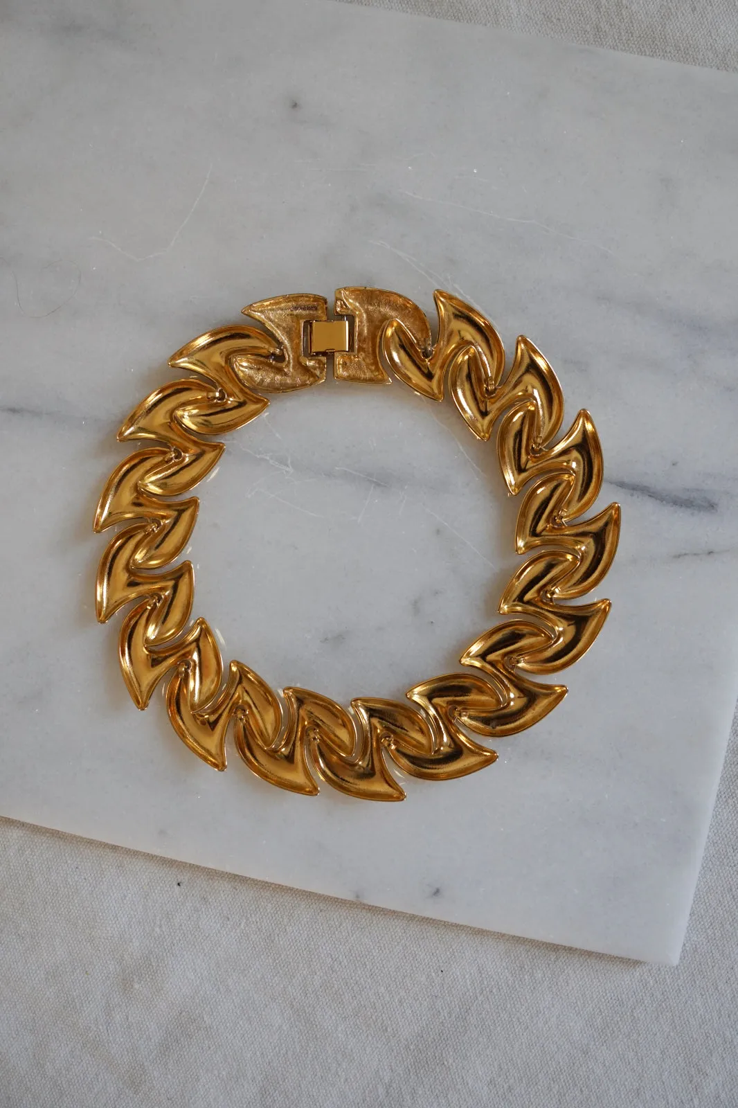 Vintage Golden Angle Choker Necklace