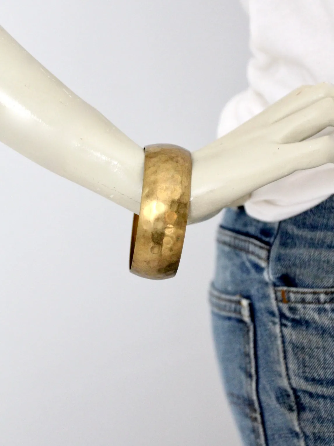 vintage hammered brass bangle