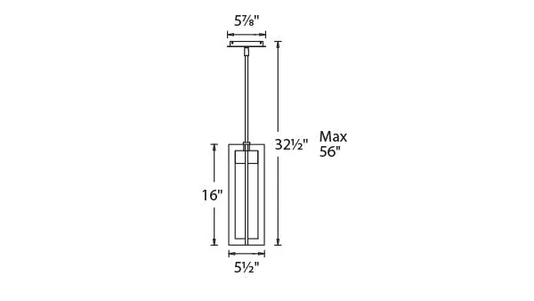 WAC Chamber 16" Pendant 3000K Black PD-W48616-BK