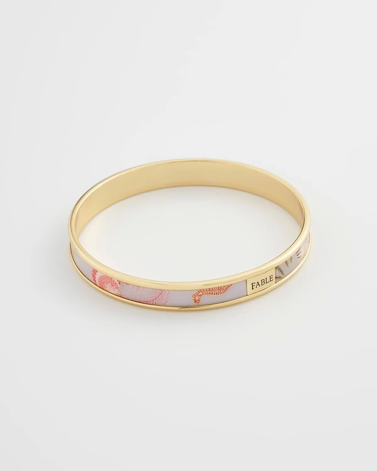 Whispering Sands Printed Gold Plated Bangle -Blue