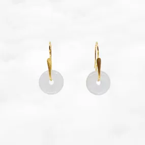 White Agate Donut Earrings