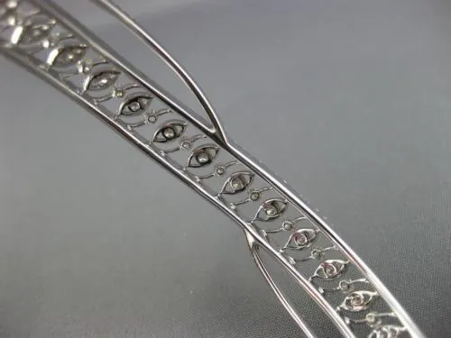 WIDE 2.65CT DIAMOND 18KT WHITE GOLD 3D FILIGREE ETOILE INFINITY BANGLE BRACELET