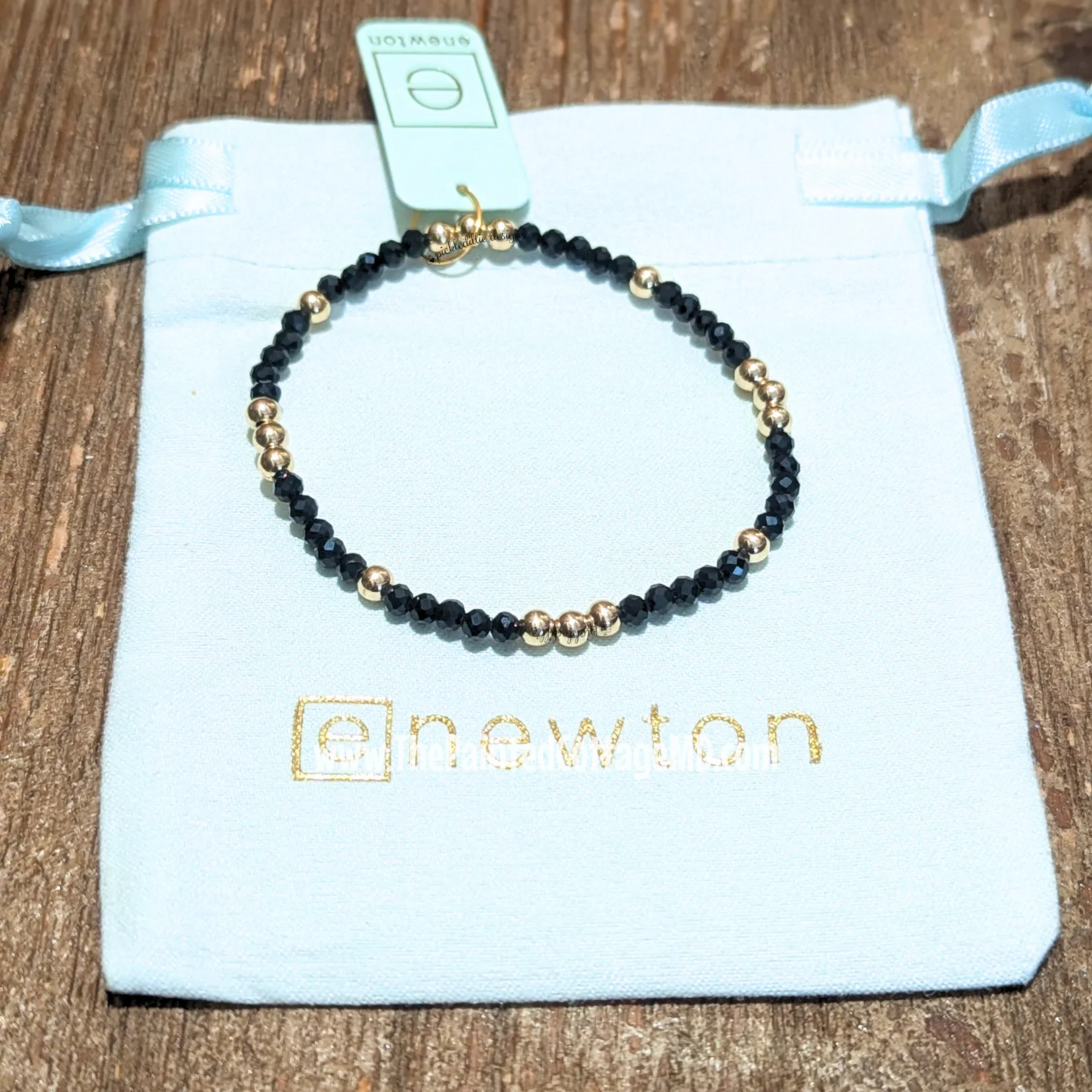 Worthy Pattern 3mm Bracelet - Faceted Onyx