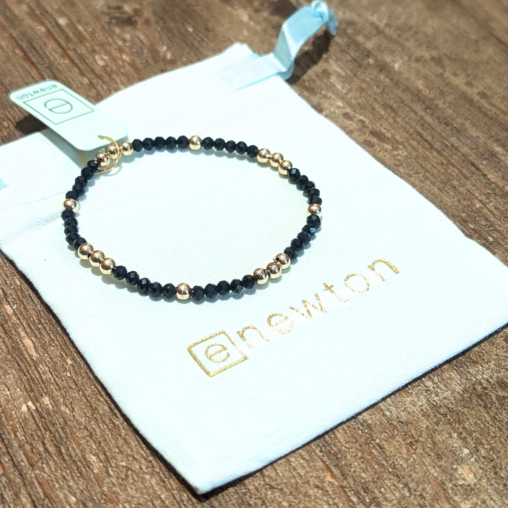 Worthy Pattern 3mm Bracelet - Faceted Onyx